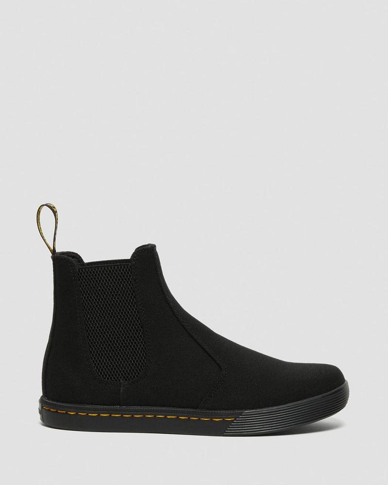 Black Women's Dr Martens Makela Canvas Casual Chelsea Boots | CA 125KOR